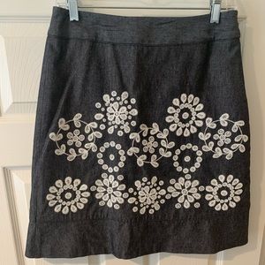Embroidered Ann Taylor Petite Skirt